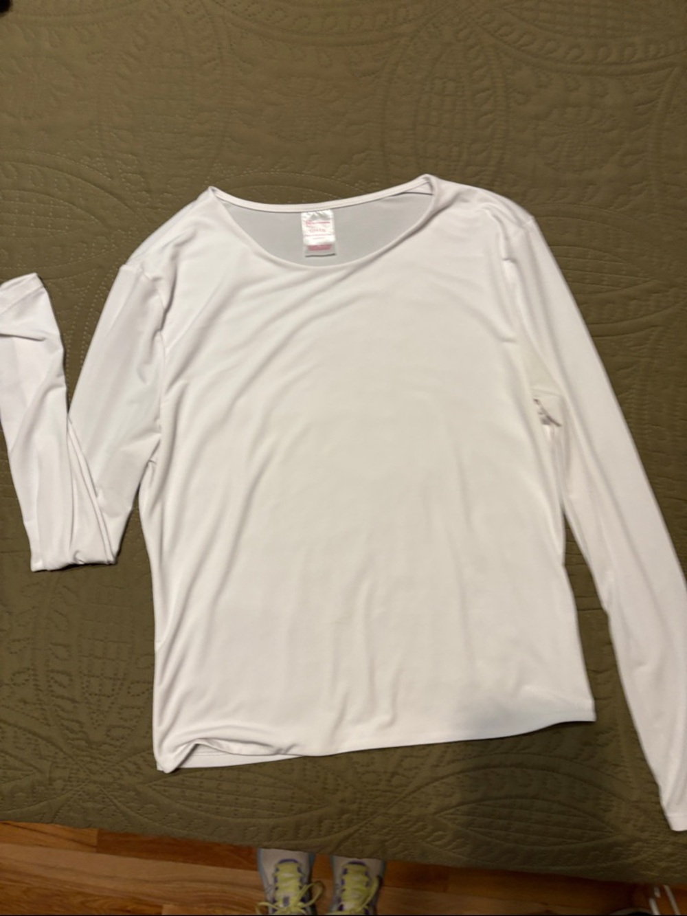 No Boundaries White Scoop Neck Long Sleeve Athens Shirt